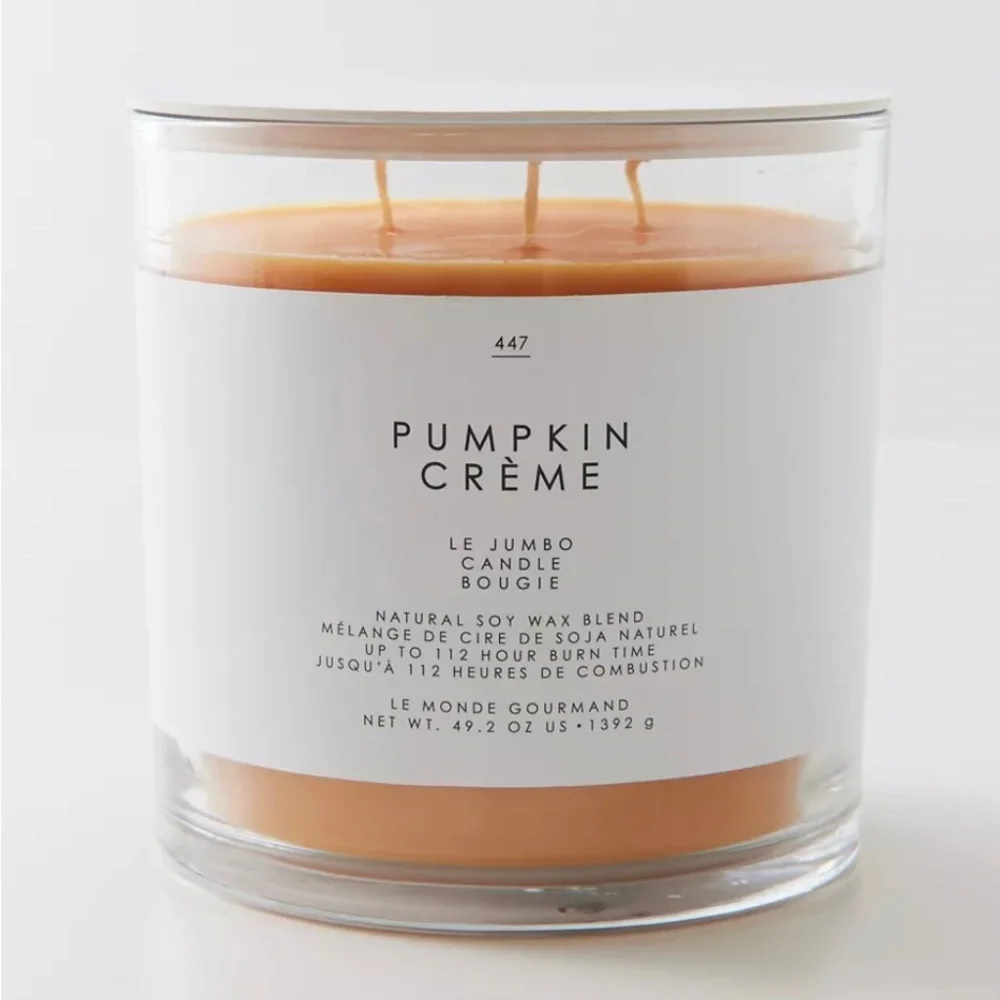NEW Gourmand Le Jumbo Pumpkin Crème Soy Wax Candle - Picture 2 of 2